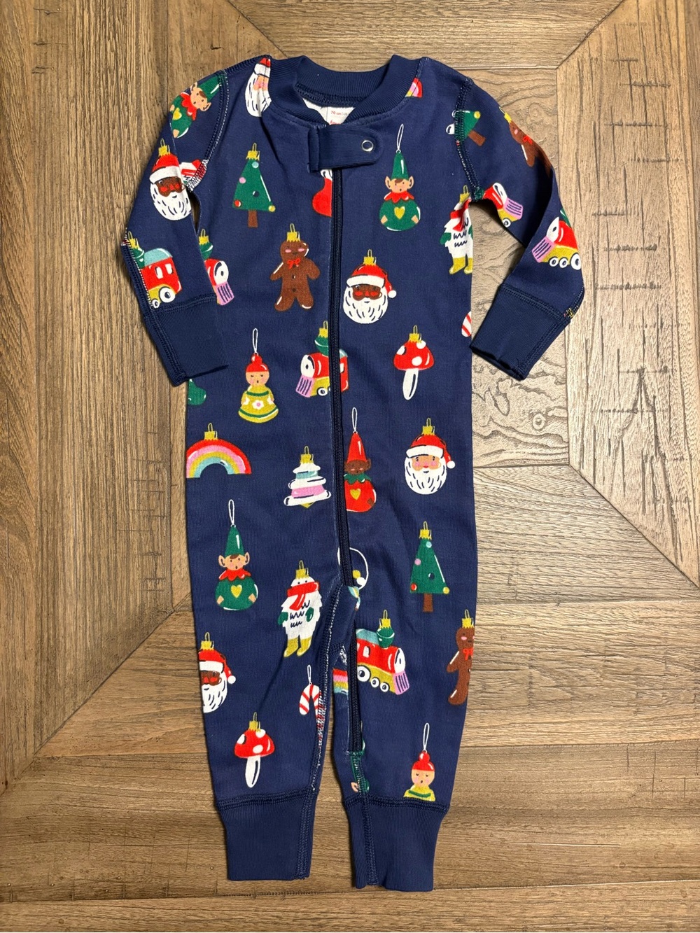 Hannah Andersson Baby Full Zip Heirloom Ornaments Cotton Sleeper 6-12 mo. NWT